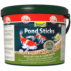 Pond Sticks Seau 10L + 2L Gratuit soit 1.44 kg Convient pour Poissons d'eau froide, poissons rouges, poissons d'étang, koï st ...