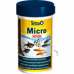 Micro sticks, aliment complet pour petit poissons tropicaux 45g/100ml Bâtonnets pour petits poissons d'ornement. Produit comp ...