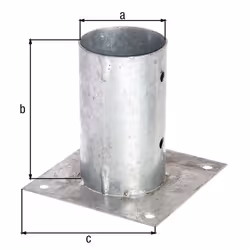 GAH-Alberts Ancre sur platine pour poteaux en bois ronds