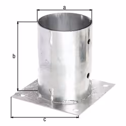 GAH-Alberts Ancre sur platine pour poteaux en bois ronds