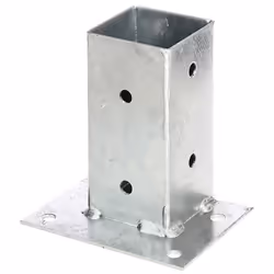 GAH-Alberts Ancre sur platine pour poteaux en bois carré, Clôture en métal, Clôture de bordure, Acier, Acier, Revêtement galv ...
