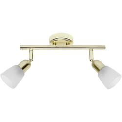 Lampe Sofia spot tube 2 flg laiton / albâtre blanc 2x D45, E14, 40W, adapté aux lampes à suspension (non incluses) Échelle a ++ à e Têtes pivotantes