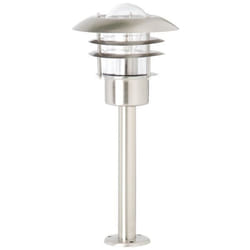 Brilliant Lampe Terrence Lampadaire D'Extérieur 50cm Acier Inoxydable 1x A60, E27, 60w, Adapté Aux Lampes Standard (non Incluses) Échelle A ++ À E Classe De Protection Ip: 44 - Étanche Aux