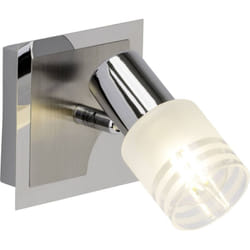 Brilliant - lampe Lea led spot mural fer / chrome / blanc 1x LED-D45, E14, ampoule led 4W incluse, (450lm, 2700K) Échelle a ++ à e Économique et