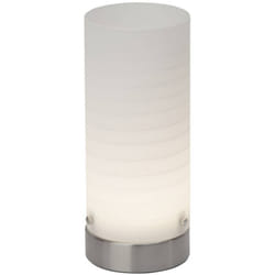 BRILLIANT lampe de table LED Daisy fer / blanc 1x LED 4.5W intégrée, (280lm, 3000K) Échelle A ++ à E Avec interrupteur à cordon