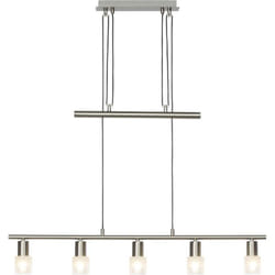 Brilliant - lampe Lea suspension led 5 lampes fer / chrome 5x LED-D45, E14, ampoule led 4W incluse, (450lm, 2700K) Échelle a ++ à e Hauteur réglable