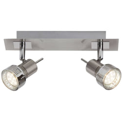 Brilliant - lampe Kassandra Barre spot led 2 lames fer / chrome 2x LED-PAR51, GU10, 3W lampes à réflecteur led incluses, (250lm, 3000K) Échelle a ++