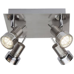 Brilliant - lampe Kassandra led spot plaque 4flg fer / chrome 4x LED-PAR51, GU10, 3W lampes à réflecteur led incluses, (250lm, 3000K) Échelle a ++ à