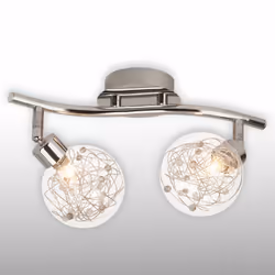 Plafonnier à 2 lumières version sans ampoule Joya G9 32W chrome