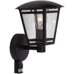 Lampe Riley applique murale exterieure detecteur de mouvement debout noir 1x A60, E27, 40W, adapté aux lampes normales (non inclus) Échelle a ++ à e