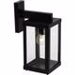 Applique extérieure GAIA descendante noir métal/verre E27 1x60W - BRILLIANT