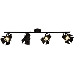 BRILLIANT lampe Movie Spot LED tube 4 lumières noir mat 4x LED-PAR51, GU10, 5W lampes à réflecteur LED incluses, (380lm, 3000K) Échelle A ++ à E