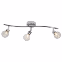 Plafonnier à 3 lumières forme ampoule Bulb G9 32W chrome