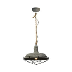 Suspension - BRILLIANT - Rope - Métal et Corde - Ø 47cm - 60W E27 - Gris béton