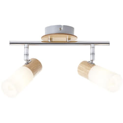 Brilliant - lampe Babsan spot tube 2 lumière bois clair / blanc 2x C35, E14, 3,5W, adapté aux lampes à bougie (non incluses) Échelle a ++ à e Têtes