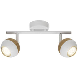 Brilliant - lampe Scan led spot tube 2 lumières blanc / bois clair 2x LED-PAR51, GU10, 3W lampes à réflecteur led incluses, (250lm, 3000K) Échelle a