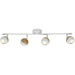 Brilliant - lampe Scan led spot tube 4 lumières blanc / bois clair 4x LED-PAR51, GU10, 3W lampes à réflecteur led incluses, (250lm, 3000K) Échelle a
