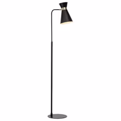 BRILLIANT Lampadaire métal Goldy - E27 1x25W - H 1485 x L 25 x P 43 cm - Noir et or