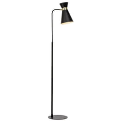 BRILLIANT Lampadaire métal Goldy - E27 1x25W - H 1485 x L 25 x P 43 cm - Noir et or