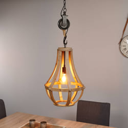 Suspension - BRILLIANT - Church - Métal et Bois - Ø43cm - H max 196cm - 60W E27