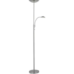 Lampadaire LED à éclairage indirect avec lampe de lecture 18 W blanc chaud Brilliant Rosanna G93011-13 fer