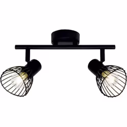 Plafonnier - BRILLIANT - Elhi - Noir - Métal - 2 ampoules GU10 - Articulé