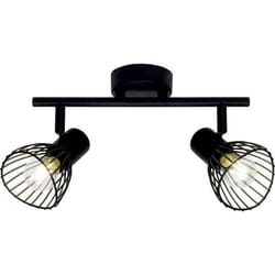 Plafonnier - BRILLIANT - Elhi - Noir - Métal - 2 ampoules GU10 - Articulé