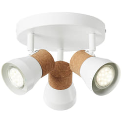 Brilliant - lampe Moka Spotrondell 3flg blanc mat / marron 3x PAR51, GU10, 10W, adapté aux lampes à réflecteur (non incluses) Échelle a ++ à e Têtes