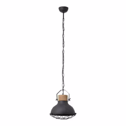 Suspension - BRILLIANT - Emma - Métal et Bois - Ø33cm - H max 133cm - Gris