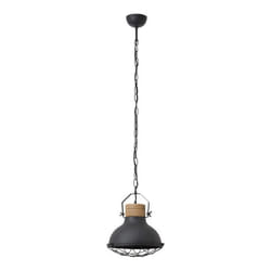 Suspension - BRILLIANT - Emma - Métal et Bois - Ø33cm - H max 133cm - Gris