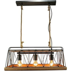 Suspension - BRILLIANT - Narcy - 3 lumières - Métal et Bois - Design Industriel