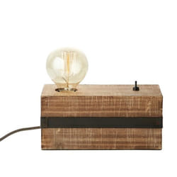 Lampe à poser - BRILLIANT - Woodhill - Métal et bois - 60W - Interrupteur intégré