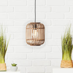 Lampe suspension - BRILLIANT - Woodrow - Métal - Rotin clair - 60W E27