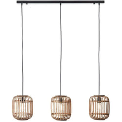 Brilliant - lampe Woodrow suspension 3 lampe marron clair 3x A60, E27, 60W, adaptées aux lampes normales (non incluses) Échelle a ++ à e Le câble
