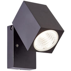 Spot mural d'extérieur à led Burk noir 1x led intégrée, led 6W intégrée, (600lm, 3000K) - Brilliant