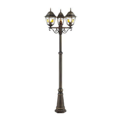 Janel Lampadaire extérieur, noir dore, E27 max 3x60W, ampoule non incluse