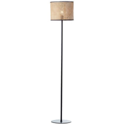 Lampe Wiley lampadaire 1 lampe rotin 1x A60, E27, 60W, adapté aux lampes standard (non incluses) Échelle a ++ à e Avec pédale - Brilliant