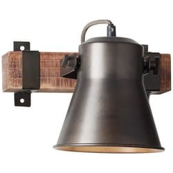 Plafonnier - BRILLIANT - MS-1921 - Noir - Bois - Style Industriel - 1 Ampoule