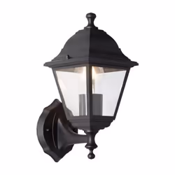 Applique extérieure montante NISSIE noir métal/verre E27 1x60W ampoule non incluse
