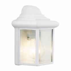 Brilliant applique extérieure murale NISSIE métal/verre, coloris blanc E27 40W IP44 ampoule non incluse