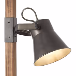 Lampadaire 2 lampes design Brilliant Plow Noir Bois 82156/46