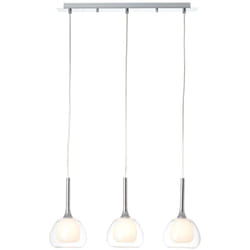 Brilliant - lampe Hadan suspension 3 lumières chrome / blanc-transparent 3x D45, E14, 40W, adaptées aux lampes à suspension (non incluses) Échelle a