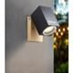 Applique extérieure GALENI - BRILLIANT - noir/naturel - métal/verre - GU10 1x20W