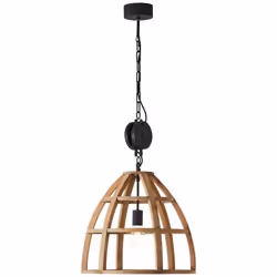 Lampe suspendue - BRILLIANT - Matrix Nature - Marron - Métal - Bois massif