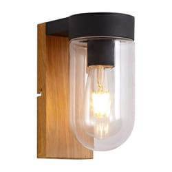 Applique exterieure cabar Bois et noir ampoule E27 max 40W Brilliant