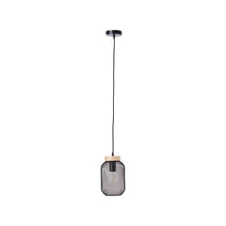 Suspension 1xE27 max 40W métal noir et bois Giada D.16 cm - Brilliant