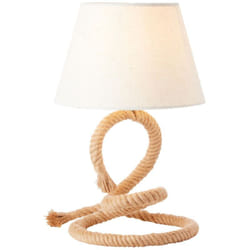 Brilliant - lampe, lampe de table Sailor naturel / blanc, corde / textile, 1x A60, E27, 40W, lampes normales (non incluses), a ++