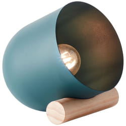 Brilliant - lampe, lampe de table Koji turquoise, métal / bois, 1x A60, E27, 25W, lampes normales (non incluses), a ++