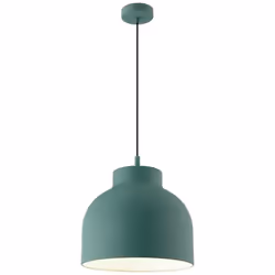 Suspension industrielle en métal vert - BRILLIANT - Lampe brillante - 1 ampoule E27 - Technologie LED