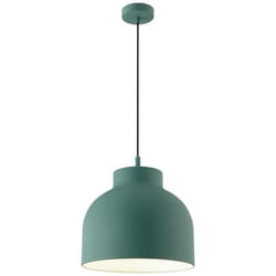 Suspension industrielle en métal vert - BRILLIANT - Lampe brillante - 1 ampoule E27 - Technologie LED